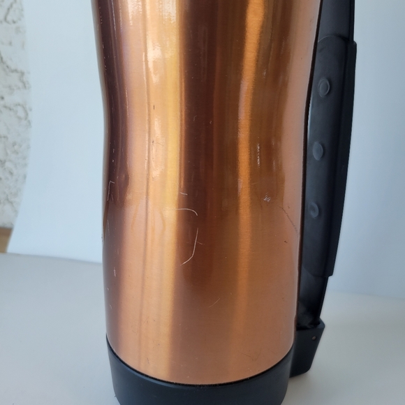 Used Thermos Metal Brass Color Black Handle 7 Eleven 1 Liter - Picture 5 of 7
